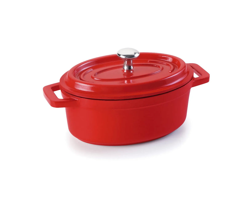 LACOR Cacerola oval con tapa roja Mini Cocotte 25911