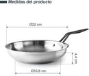 LACOR Poêle Origin Acier Inoxydable 22cm - Modèle 47322
