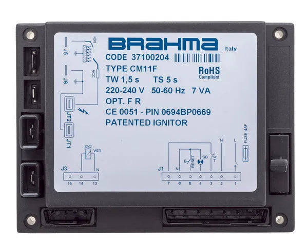 Centralita quemador gasóleo Brahma CM 11F TW1,5 TS5 37100204