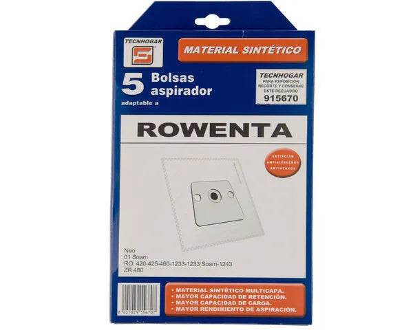 SACO D'ASPIRATEUR SYNTHÉTIQUE ROWENTA 5 UNITÉS