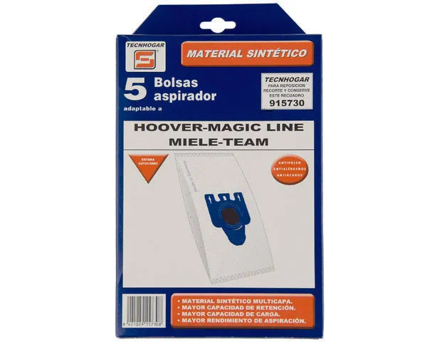 SACO D'ASPIRATEUR SYNTHÉTIQUE HOOVER 5 UNITÉS