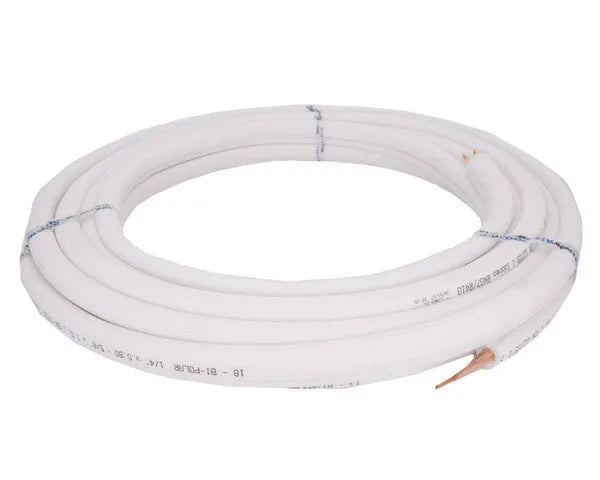 Tube de cuivre isolé bipolaire 1/4+5/8 20m