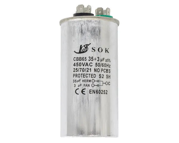 Condensateur de fonctionnement 35µf + 3µf 450V