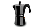 ALZA BASIC NERO Caf. italiana aluminio 12 tazas