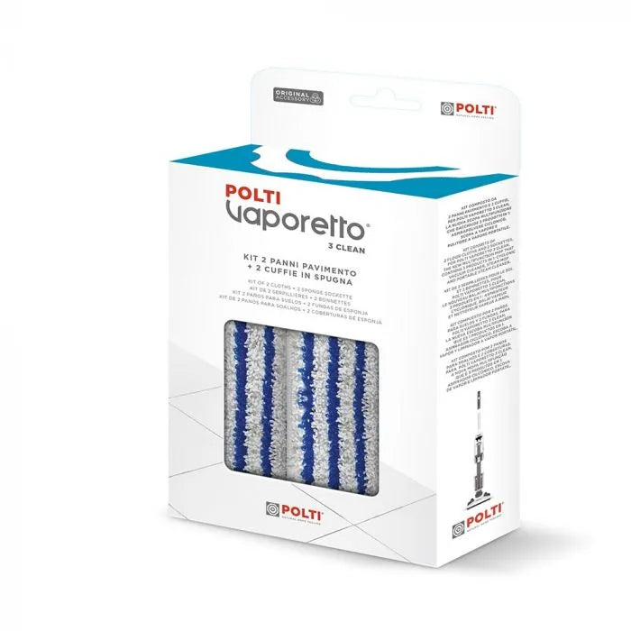 Kit 2 paños y 2 fundas microfibra Polti PAEU0357 para vaporeta Vaporetto 3 Clean